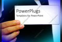 Powerpoint Template: An Adult Hand Holding A Plain White throughout New Business Card Powerpoint Templates Free