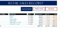 Retail Sales Record – My Excel Templates in Fresh Excel Templates For Retail Business