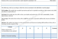 Sample Evaluation Form | Evaluation Form Template pertaining to Business Process Evaluation Template