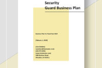 Security Guard Business Plan Template #Ad, , #Ad, #Guard in Awesome Business Plan Template For Security Company