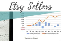Sellers Income & Expense Bookkeeping Spreadsheet. No Tax with Fresh Etsy Business Plan Template