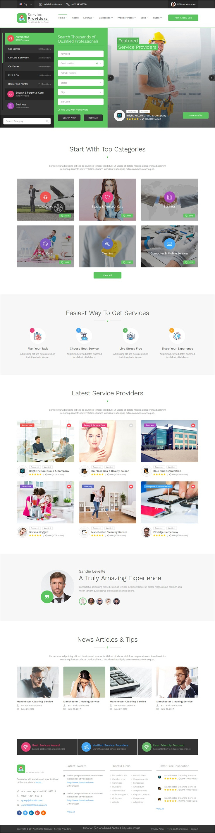 Service Providers Is A Clean And Contemporary Design #Html regarding Business Listing Website Template