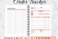 Small Business Planner Template Order Form Order Tracker with regard to Fresh Etsy Business Plan Template