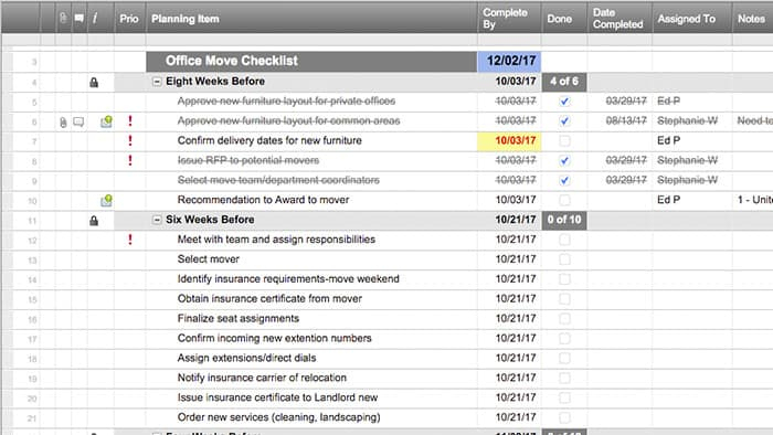 Smartsheet with regard to Moving Company Business Plan Template