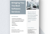 Software Service Company Flyer Template In 2020 | Brochure throughout Business Service Catalogue Template