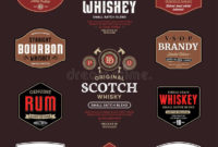 Whiskey And Scotch Whisky Labels Stock Vector inside Distillery Business Plan Template