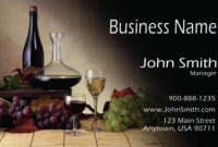 Winery Restaurant Business Card – Design #1001191 with Best Wine Bar Business Plan Template